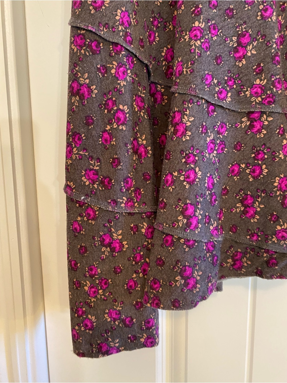 Free People Asymmetrical Floral Midi Skirt in Purple - Picture 4 of 5